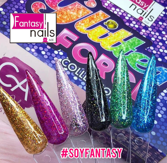 Acrilico fantasy nails coleccion Glitter force