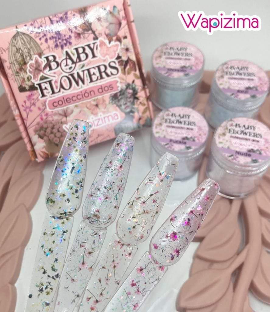 Acrílico wapizima colección  baby flower 2  4 pzas