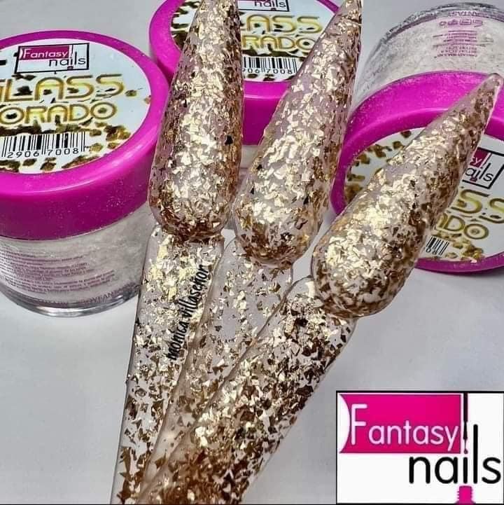 Acrílico Glass Fantasy Nails Dorado