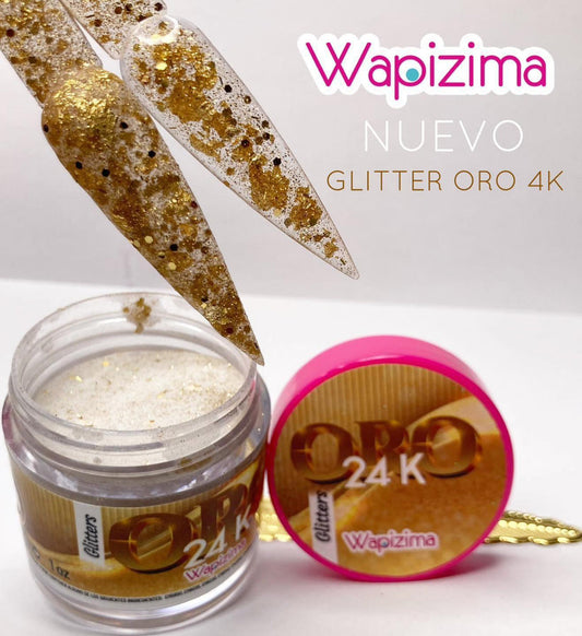 Acrílico Wapizima Glitter Oro 24K 1 onza